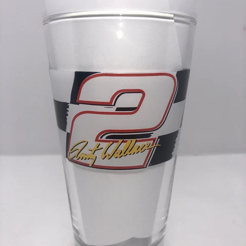 2004 Rusty Wallace #2 Miller Lite Pint Beer Glass Nascar Racing True Pilsner Cover