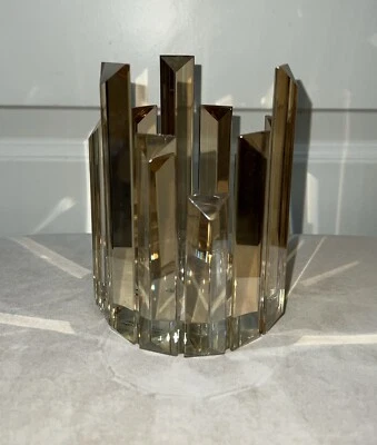 Crystal Glass Prism Spikes Candle/Tea Light/Votive Holder, Amber Brown, 5.75”H - Image 1 of 4
