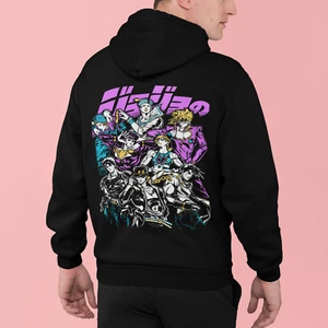 JoJo's Bizarre Adventure Hoodie Jotaro Kujo Dio Giorno Back And Front Hoodie - Bild 1 von 6
