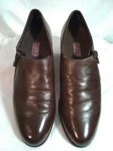 Women's Munro American Brown Loafer Zipper Comfort Heels 220141 Sz-9N f255 - Picture 1 of 12