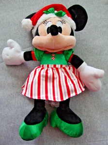 Disney Parks 2023 Minnie Mouse Christmas Holiday Plush 15" Doll Santa Hat Dress - Picture 1 of 10
