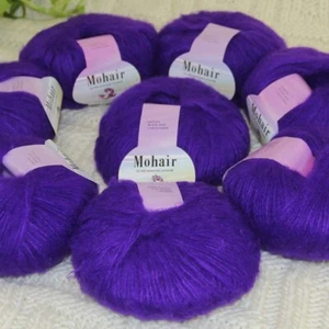 Sale New 8BallsX25g Luxury Soft Mohair Lace Rug Shawl Sweaters Crochet Yarn 39 - Picture 1 of 12