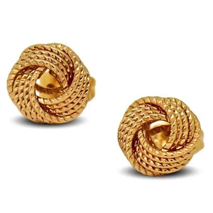 18ct Gold Filled Womens Love Knot Stud Earrings 18K GF - Picture 1 of 4