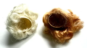 2 VINTAGE BARBIE DOLL SIZE WIGS FASHION WARDROBE ACCESSORIES BLONDE & REDHEAD - Picture 1 of 3