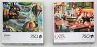 Lot 2 Buffalo Games 750 Pieces KITTEN KITCHEN CAPERS + CAT BALLOON RACE Posters