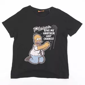 Black Mens THE SIMPSONS Homer Simpson Print Cartoon Casual T-Shirt Size Large - Picture 1 of 2