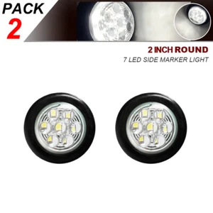 Luces LED blancas redondas de 2 pulgadas con marcador lateral para remolque de camión 2 piezas - Imagen 1 de 10