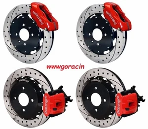 WILWOOD DISC BRAKE KIT,ACURA INTEGRA, Honda Civic,12.19" Drilled Rotors,Red - Picture 1 of 2