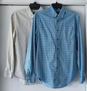 Eddie Bauer Mens Casual LS Shirts Small Relaxed Classic Fit Yellow Blue Lot of 2 - Picture 1 of 13