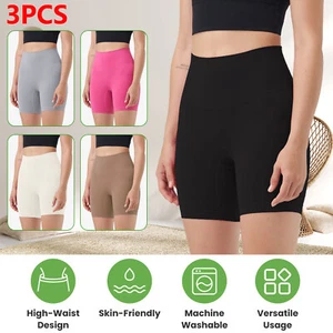 3pcs Women High Waisted Shorts Tummy Control Yoga Workout Biker Shorts Shapewear - Picture 1 of 42