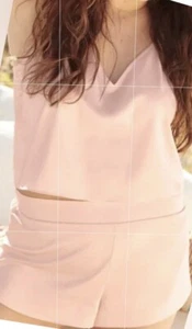 $100 Soma Womens Satin Cropped Sleepwear Cami Top & Shorts PJ Set Size XL - Picture 1 of 8