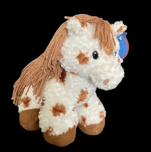 First & Main Peluche Appaloosa Pony Marrón y Blanco Montana Hilo Melena Suave 9.5” Nuevo con Etiquetas - Imagen 1 de 12