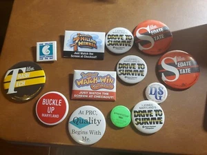 Set 13 Vintage Button Pins Anfang 90er Jahre - verschiedene Maryland Themen - Bild 1 von 6
