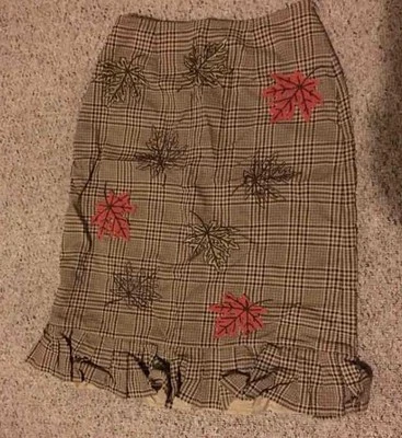 Harold's Plaid Leaf Wool Blend Skirt - Image 1 of 3