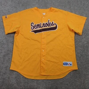 Vintage Florida State Seminoles Jersey Mens XXL 2XL Yellow Majestic Baseball #33 - Picture 1 of 14