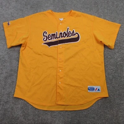 Camiseta de béisbol vintage de Florida State Seminoles para hombre XXL 2XL amarilla majestuosa #33 Foto 1 de 4