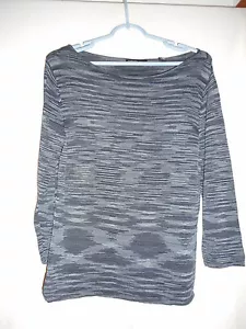 Top de punto ligero Valerie Stevens talla M negro/gris - Imagen 1 de 5