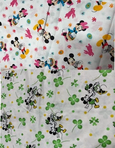 Mickey & Minnie Fabric, Spring Fabric, Mickey Mouse Fabric, Choice 30" each - Picture 1 of 7