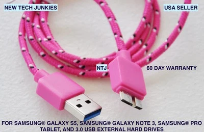 Плетеный 3.0 USB данных шнур питания зарядное устройство кабель для Samsung Galaxy S5 Note 3 N9002 - Изображение 1 из 4