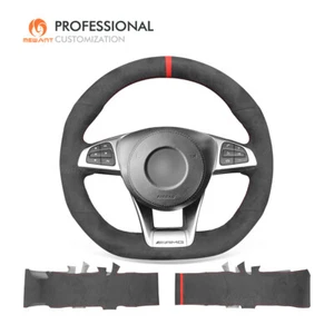 MEWANT Custom Schwarz Athsuede Lenkradbezug für Benz C190 R190 W205 C117 C218 - Bild 1 von 10