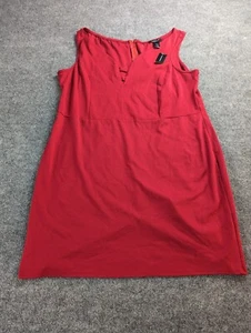Ashley Stewart Dress Women’s 30/32 Red Scuba Sleeveless NWT Made In USA  - Picture 1 of 10