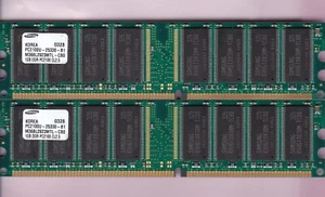 2GB 2x1GB PC-2100 Samsung M368L2923MTL-CB0 DDR-266 PC2100 Ram MEMORY Kit DDR1 - Picture 1 of 2