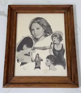 Barbra Streisand Pen and Ink Drawing Print by A. Tiliman Cardstock 18" x 21.5" - Picture 1 of 6