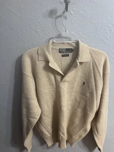 Suéter Polo Ralph Lauren Vintage Lana de Cordero Tostado Pullover Para Hombre Talla Grande 1/4 Bu - Imagen 1 de 6