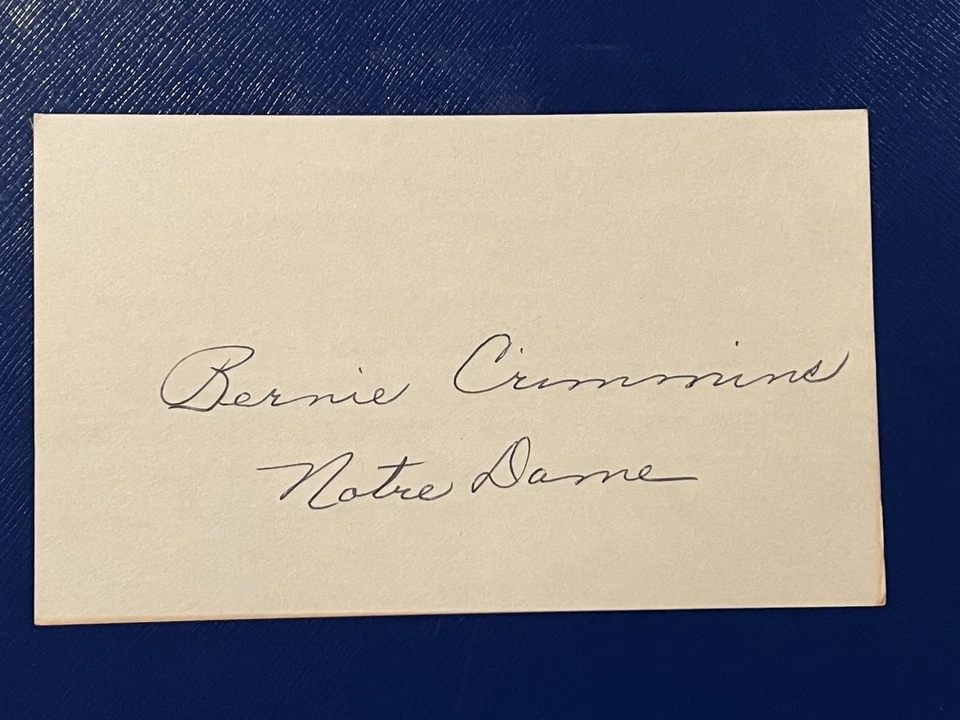 Tarjeta indexada firmada por Bernie Crimmins (m. 1993) Notre Dame y GB Packers Foto 1 de 1