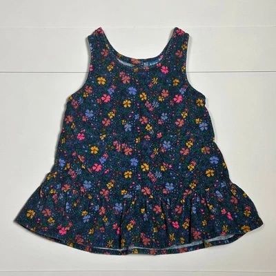 Antiguo Vestido de Pana Azul Marino Bebé Niñas’ Acanalado Corazón Bolsillo Talla 6-12M  Foto 1 de 3