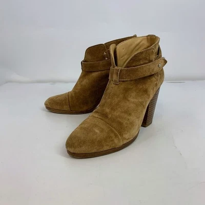 Rag & Bone Women's Harrow Stacked Heel Ankle Bootie Boots Suede Taupe SZ 39/9 - Image 1 of 4