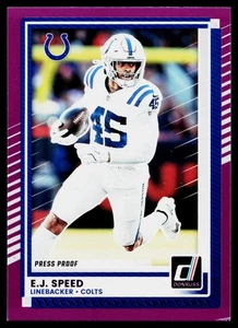 2025 Donruss Press Proofs Purple - E.J. Speed #284 - Indianapolis Colts *EX* - Picture 1 of 2