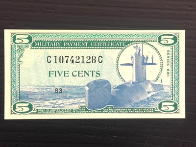 Series 681 Military Payment Certificate Note 5 Cents New Uncirculated - Image 1 of 2
