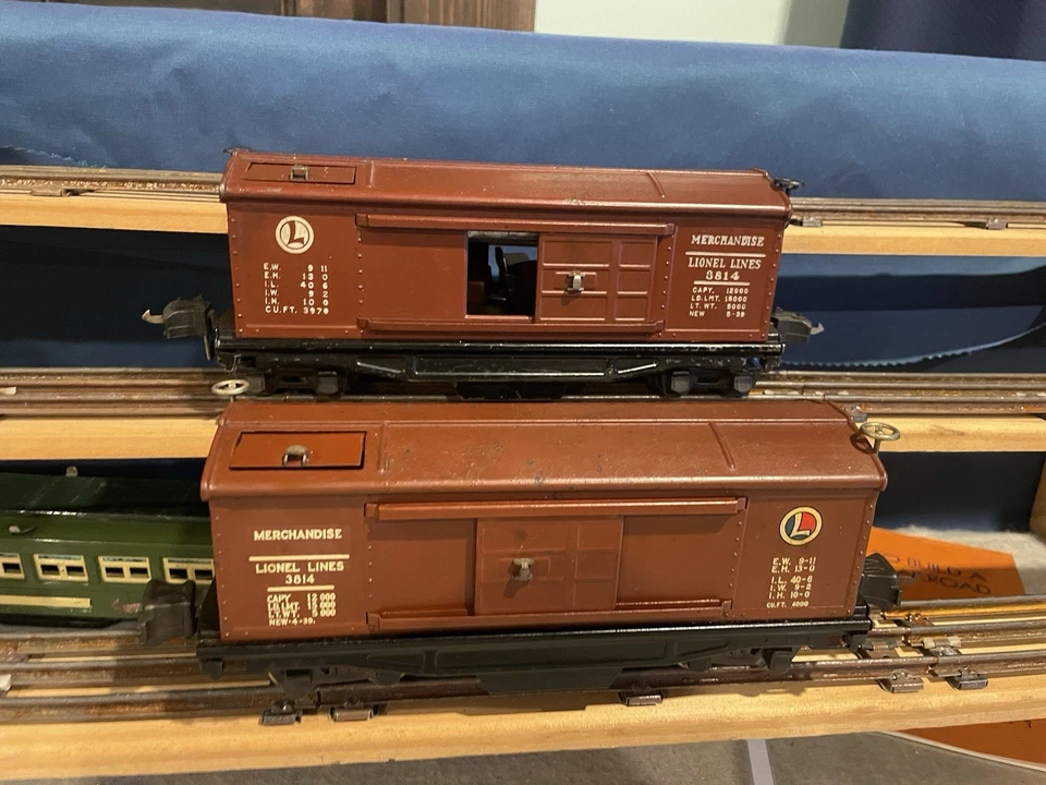(2)  Different Variations Prewar Lionel 3814 Operating Merchandise Boxcar - Image 1 of 4