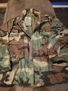 Cappotto militare, giacca da campo clima freddo modello mimetico bosco, corto med - Foto 1 di 9