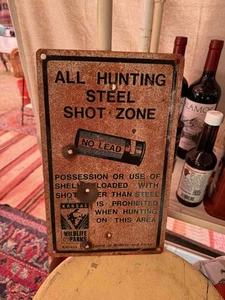 Vintage Style Kansas Wildlife & Parks Hunting Steel Shot Zone No Lead Sign... - Picture 1 of 6