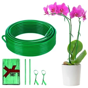 32ft Bendable & Cuttable Plant Stakes, Green Orchid Flower Stem Support Stick... - Picture 1 of 7