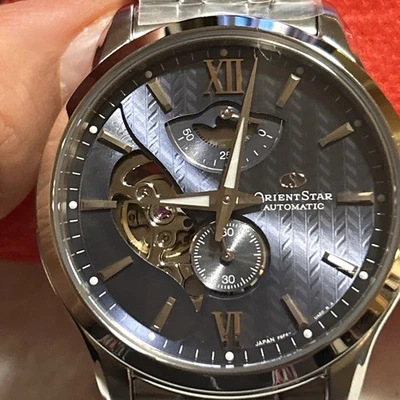 Orient Star Layered Skeleton RK-AV0B08L Men's Automatic Metal Blue Made in JP - Image 1 of 4