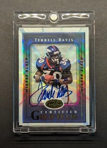 Terrell Davis Auto 2000 Donruss Leaf Certified Gold Team Refractor SSP /5 - Bild 1 von 8