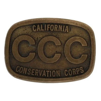 Raro bronce California Civilian Conservation Corp CCC USFS hebilla de cinturón de colección Foto 1 de 4
