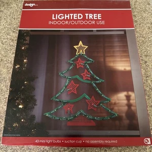 Lighted Christmas Tree 43 Mini Lights Holiday Plastic Hanging Indoor Outdoor Tst - Picture 1 of 4