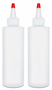 Condiment Squeeze Bottles, 8 OZ Empty Squirt Bottle, Red Top Cap, Leak Proof ... - Picture 1 of 8