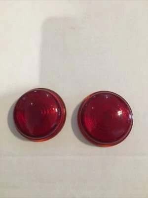 NUEVO NOS Lucas 54570664 Par Lente Vidrio Rojo Plano L488 Lámpara Austin MG Morris 2 piezas Foto 1 de 3