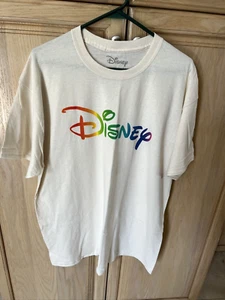 DISNEY RETRO LOGO  T- Shirt Tee Men’s XL Not Worn "WORLD OF COLOR" FRONT Beige - Picture 1 of 5