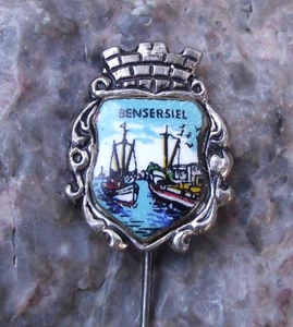 Vintage Bensersiel North Sea Spa Germany German Tourist Souvenier Ship Pin Badge - Picture 1 of 2