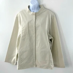 Eileen Fisher Woman Jacket Cotton Blend Relaxed Fit Gray Snap Closure Sz 3X - Picture 1 of 10