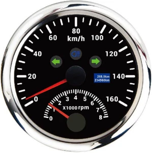 85mm Boat Car GPS Speedometer 160KM/H With Tachometer 8000RPM Gauge Waterproof - Picture 1 of 12