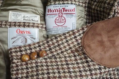 Jaqueta de Tiro Orvis Harris Tweed Camurça Peso Pena Meia Norfolk Tamanho 42 - Imagem 1 de 4