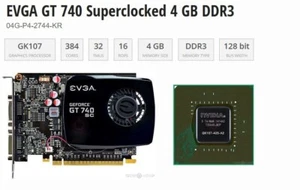 EVGA GT 740 Superclocked 4 GB DDR3 Graphics Card✅2x DVI miniHDMI✅ - Picture 1 of 5