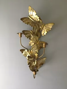 MCM Candelabros Mariposa Escultura de Pared 24" Alto 3 Soportes Colgantes Metal - Imagen 1 de 5